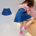 thumbnail image 2 of DHFJKG Denim A-Line Skirts For Girls Toddler Kids Casual Elastic Waist Pleated Mini Jean Skirts 1-7Y Summer Soft Skirt, 2 of 6