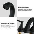 thumbnail image 4 of MAYEERTY 4" Centerset Brushed Nickel Bathroom Sink Faucet with Pop-Up Drain, High Arc Spout & 2 Handles, 4 of 6