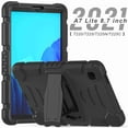 thumbnail image 5 of Dteck Case for Samsung Galaxy Tab A7 Lite 2021 8.7 inch SM-T225/T220, Hybrid Rugged Heavy Duty 3 in 1 TPU + PC Combo 3 Layer Shockproof Protective Cover Case with Kickstand -#3 Black, 5 of 8
