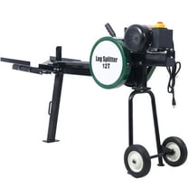 Double Flywheel Electric Log Splitter Portable 12 Ton Hotizontal Firewood Splitting Machine 2HP 16A