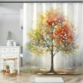 thumbnail image 5 of Colorful Tree Shower Curtain Abstract Art Oil Painting Shower Curtains for Bathroom Pretty Cute Aesthetic Nature Waterproof Fabric Bath Curtain Decor with Hooks (Multicolor, 72'''' x 72''''), 5 of 6