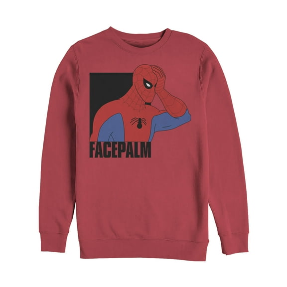 Men's Marvel Spider-Man Facepalm Sweatshirt Red 2X Large
