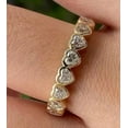 thumbnail image 3 of 3Ct Heart Cut Lab Created Diamond Heart Eternity Band Ring 14K Yellow Gold Plated For Her, 3 of 4