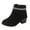 B, variant on Toddler Girl's Ankle Boots Kids Chunky Mid Heel Fashion Rhinestone Dress Booties with Side Zipper