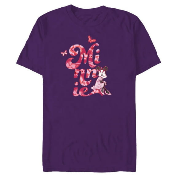 Disney Minnie Mouse Breast Cancer Awareness Month Doodle - Short Sleeve Blended T-Shirt for Adults - Customized-Purple