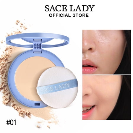Eles Oil Control Face Pressed Powder, Sace Lady Matte Smooth Setting Powder Makeup, Waterproof Long Lasting Finishing Powder, Flawless Lightweight