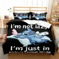 thumbnail image 1 of 3PC-SET MINISO Disney New Cartoon Animation Stitch Series Fashionable and Comfortable Pillowcase Quilt Bedding Christmas Gift, 1 of 6