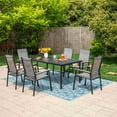 thumbnail image 7 of SUMMIT LIVING 64" x 39" Rectangular Steel Outdoor Patio Dining Table with Umbrella Hole for 6 person, Black, 7 of 7