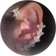 thumbnail image 1 of HAHDAXIA Rhinestone Ear Cuff Earrings for Women No Piercing Leaf Ear Clip Crystal Leaf Ear Wrap Earrings Leaf Cuff Earrings Hypoallergenic Leaf Ear Climber Earrings, 1 of 6