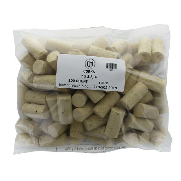 # 7 Straight corks 13/16" x 1 3/4".  Bag of 100