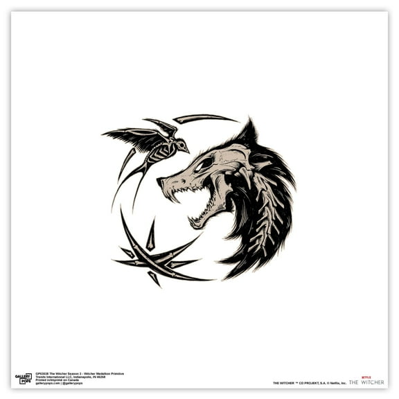 Gallery Pops The Witcher Season 3 - Witcher Medallion Primitive Wall Art, Unframed Version, 12" x 12"