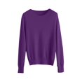 thumbnail image 5 of Holzkary Women's Basic Crewneck Sweater Long Sleeve Pullover Sweater Soft Lightweight Knit Tops 2025 Spring Autumn Winter New Solid Color Knitted Sweater Undercover Style Long Sleeve Purple M, 5 of 8