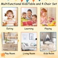 thumbnail image 4 of Sesslife Kids Table and Chairs Set, 3 Pieces Kids Square Table with 2 Chairs, Modern Wood Toddler Table and Chair Set, Sturdy Kids Play Table for Playroom Bedroom Kids Room, White, 4 of 9
