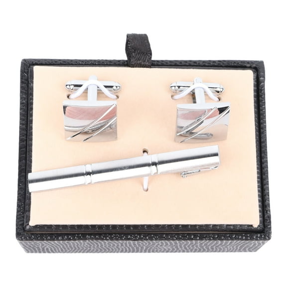 Tie Clips and Cufflinks Durable Exquisite Classic Cufflinks with Tie Clip Set for Men
