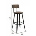 thumbnail image 5 of Contemporary Round Seat Barstool with Angular Legs, Brown and Black - BM219275, 5 of 5