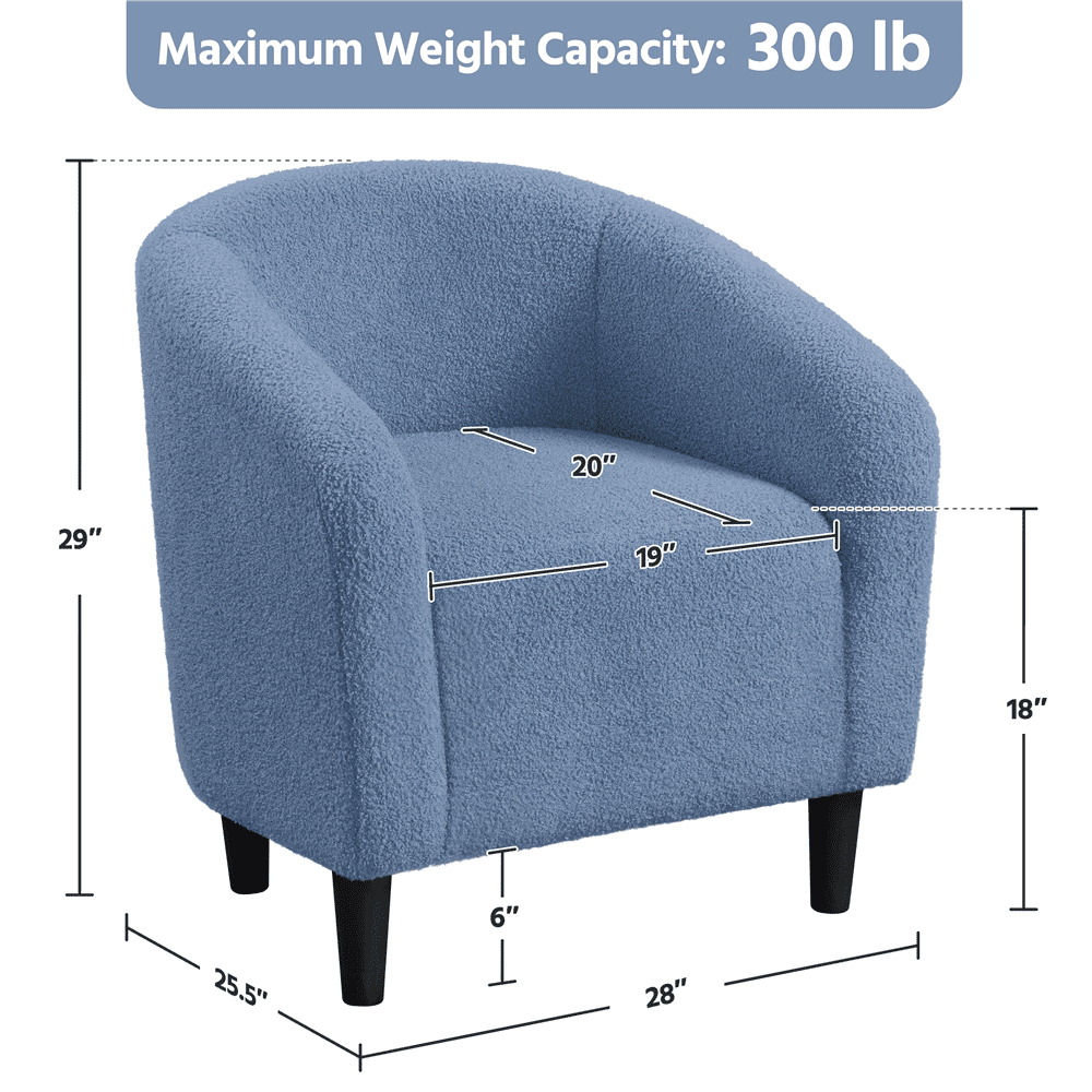 Renwick Modern Boucle Upholstered Accent Chair, Blue