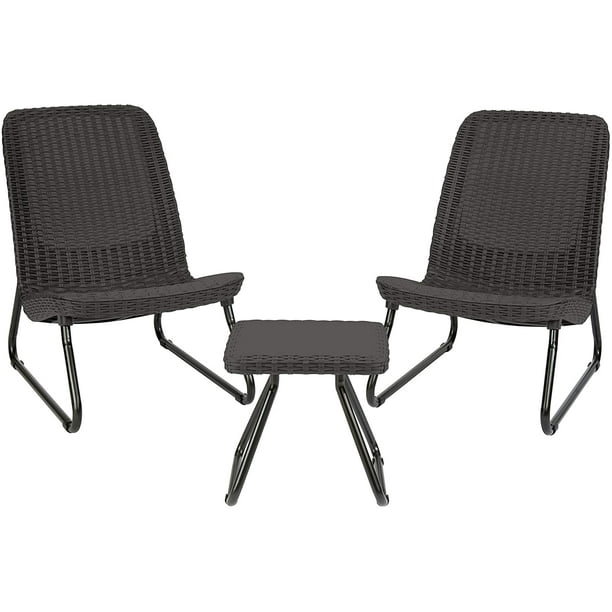 Resin Wicker Patio Furniture Set with Side Table and Outdoor Chairs