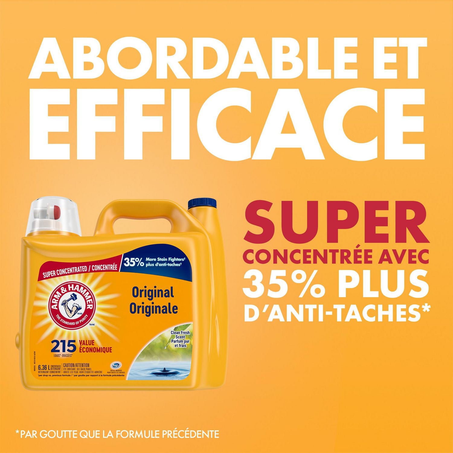 Arm & Hammer Clean Fresh Scent Liquid Laundry Detergent, 215 Loads, 6.36-L