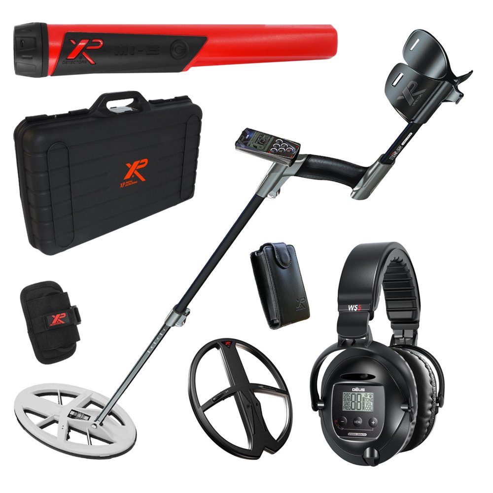 XP Deus Metal Detector, MI6 Probe, Case, WS5 Headset, Remote, 9.5" HF