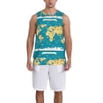 thumbnail image 4 of Gaeub World Map With Landmarks Men's Mesh Basketball Jersey, Quick-Drying Sleeveless Top S-4XL, Loose Muscle Tank Top -Medium, 4 of 9