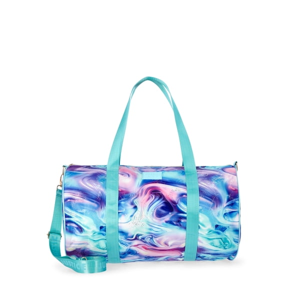 Justice Girls Print Round Duffle Bag, Blue