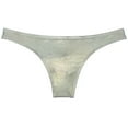 thumbnail image 2 of Botmois Men Cheeky Briefs Underwear Low-rise 1/2 Hip Booty Panties Gloss Slip Bikini Briefs Dazzle Gold L, 2 of 3