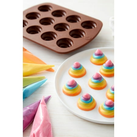 Rosanna Pansino by Wilton Silicone Swirl Poop Candy Mold, 12-Cavity