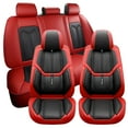 thumbnail image 2 of Maidao Car Seat Covers Leather Full Set for Mercedes-Benz for E450 2000-Present 5 Seats Leather Compatible Airbag Water Resistant Front Rear Cushion Protector Black and Red, 2 of 7