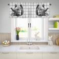 thumbnail image 5 of Valances for Windows Easter Rabbit Gray Buffalo Check Rod Pocket Short Curtain for Bathroom Living Room Bedroom Farmhouse Animal 1 Panel 54x18in, 5 of 9