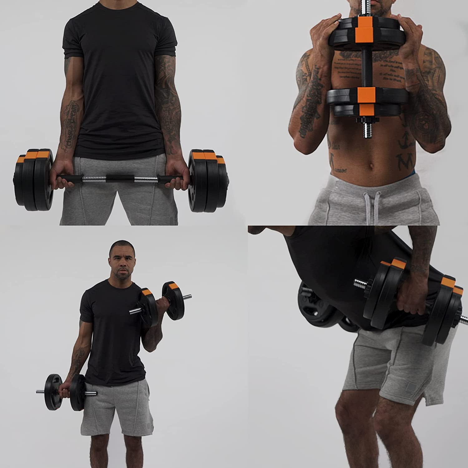 Adjustable Dumbbell Set with Barbell Conversion for Home Gym Strength Training