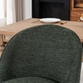 thumbnail image 2 of YOUNIKE Swivel Wingback Vanity Stool, Upholstered Accent Stool, Boucle Fabric Make-up Chair, Green, 2 of 19