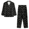 thumbnail image 6 of FOR U DESIGNS Black Cat Button Down Sleepwear for Women 2 Pack Button Up Jogger Set Size XL Pajama Tops for Women Soft Comfy Button Nightwear Long Sleeve for Women, 6 of 7