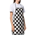 thumbnail image 4 of Pofeuu Black and White Checkerboard Print Aprons with Pockets, Cute Aprons for Kitchen, Cooking, Server, Barber, Chef Apron, 4 of 7