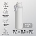 thumbnail image 3 of Bentgo Flip 2-in-1 Straw & Chug Leak-Proof Insulated Water Bottle, 40 fl oz (Blanc), 3 of 7