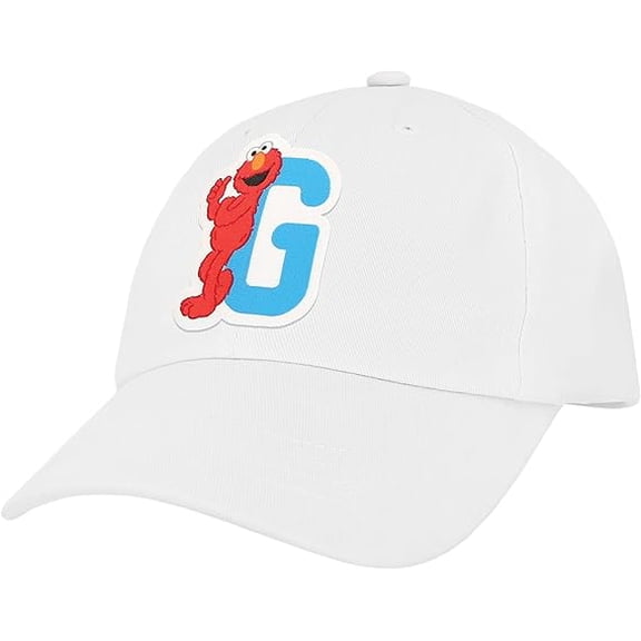 Sesame Street Elmo & Abby Kids Toddler Cap with Initial, Toddler Boys Hat, Youth Girl Baseball Cap, Cute Toddler Baseball Cap