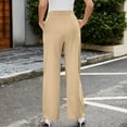 thumbnail image 5 of uublik Womens Hiking Pants Khaki with Pockets Casual Loose Comfy High Waisted Lounge Pants, 5 of 5