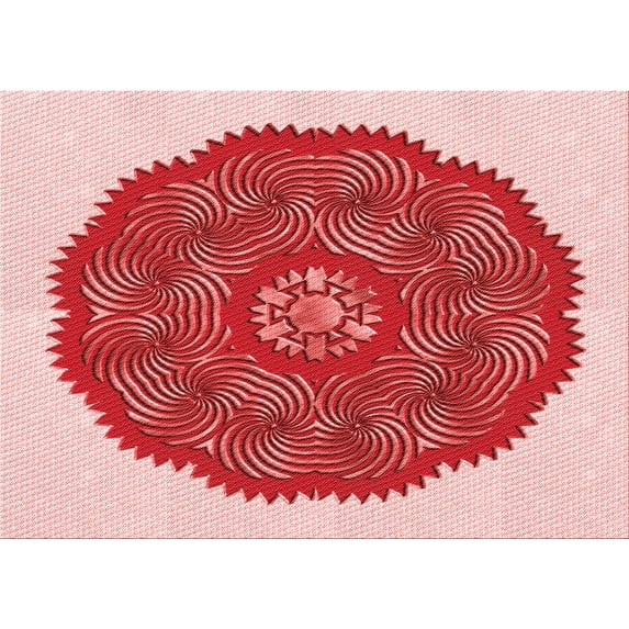 Ahgly Company Indoor Rectangle Patterned Baby Pink Area Rugs, 5' x 7'
