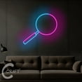 thumbnail image 3 of C-CRAFT Magnifying Glass Neon Led Light Up 27 inch for Detective Office Wall Decor, 3 of 5
