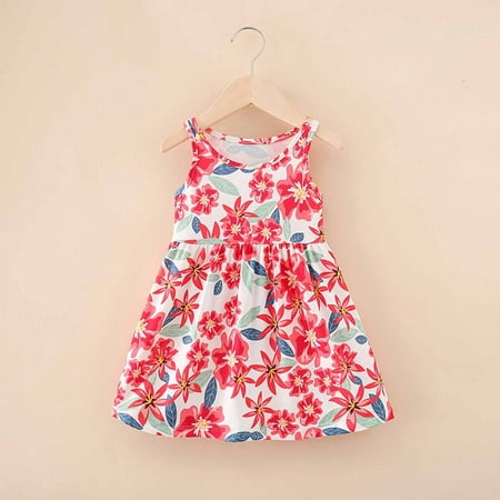 

FAKKDUK Girls Sleeveless Play Dress Toddler Kids Dress Baby Girls Sleeveless Vest Dress Princess Dress Toddler Girls Dresses for Summer Kid Clothes Party Dresses for Little Girls 7-8 Years&Red