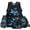 Blue Glitter Butterfly, variant on Lightning Wolf Boys Backpack Lunchbox Set, 4Pcs with Lunch Box and Water Bottle Bag, Adjustable Straps Large Capacity Daypack for Middle School Hiking