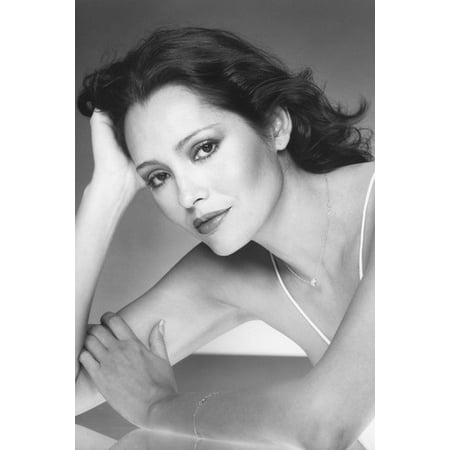 Barbara Carrera 24x36 Poster Studio Portrait in White Dress - Walmart