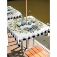 thumbnail image 2 of Outdoor Tablecloth with Umbrella Hole for Patio/Picnic/Party/Camping, Daisy Flowers Waterproof Table Cloth Square Cover Washable, Summer Flowers Wreath Leaves Bow Black Plaid (54"x 54"), 2 of 8