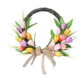 thumbnail image 4 of Corona artificial de primavera y verano de tulipanes de 15,75 pulgadas para decoración del hogar para la puerta principal. Estilo C, 4 of 9