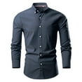 thumbnail image 2 of Mens T-shirts Men's Long Sleeved Shirt Large Size Colored Shirt Active Long Sleeve Men Ling Sleeve Petite Turtleneck Tops Men Stretch Valentines Day Dress Shirts Peach Fit Navy S, 2 of 4