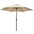 thumbnail image 3 of Gymax 9 ft Outdoor Patio Market Table Umbrella Garden Yard w/ Crank 6 Ribs Beige, 3 of 7