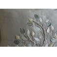 thumbnail image 3 of The HomeCentric Euro Pillows, Silver Beige Euro Pillow Shams Pack of 2, 26x26 inch (65x65 cm), Silk Euro Shams, Nature & Floral, Beaded, Contemporary Euro Size Pillowcases Easter - Silver Leaf, 3 of 4