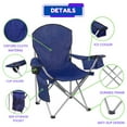thumbnail image 4 of CozyBox 4 Pack Premium Portable Folding Chairs with Can Cooler and Storage Pocket -[Navy 4 Pack], 4 of 7