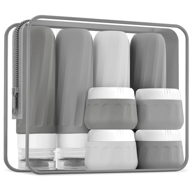 Botellas de viaje Mrsdry para artículos de tocador, paquete de 8, 90 ml con bolsa