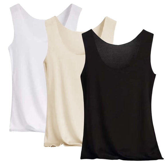 OIOLOYJM 3 Pack Summer Tank Tops for Women Casual Athletic Lightweight Breathable Quick Dry Tanks Basic Sleeveless Workout Round Neck Top L