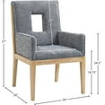 thumbnail image 3 of Meridian Furniture Gwendolyn Navy Linen Textured Fabric Dining Arm Chair, 3 of 10